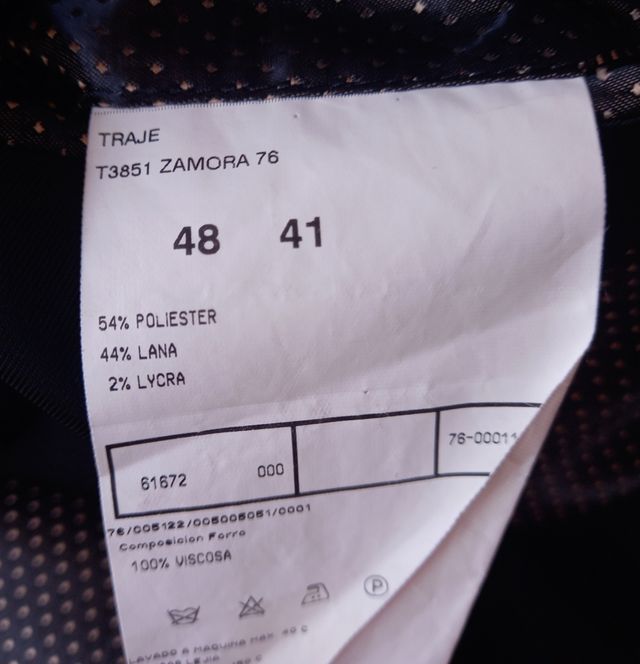 Traje Cardinter Negro Talla 48 (S/M)