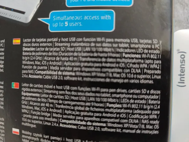 Intenso Memory 2 Move Max Lector WiFi