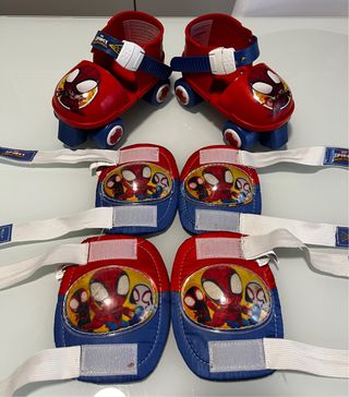 Set patines talla 23 a 27 y protecciones Spiderman