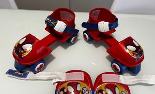 Set patines talla 23 a 27 y protecciones Spiderman