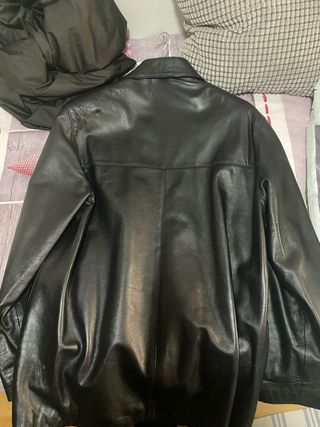 Chaqueta de cuero ovino negra