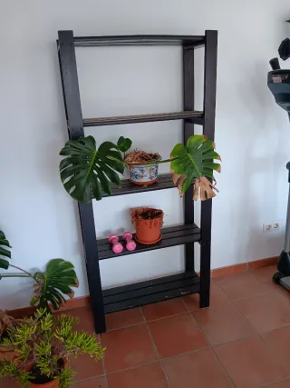 Estantería madera pino negra