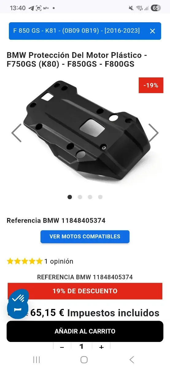 Protezione motore in plastica BMW F750GS F850GS F800GS