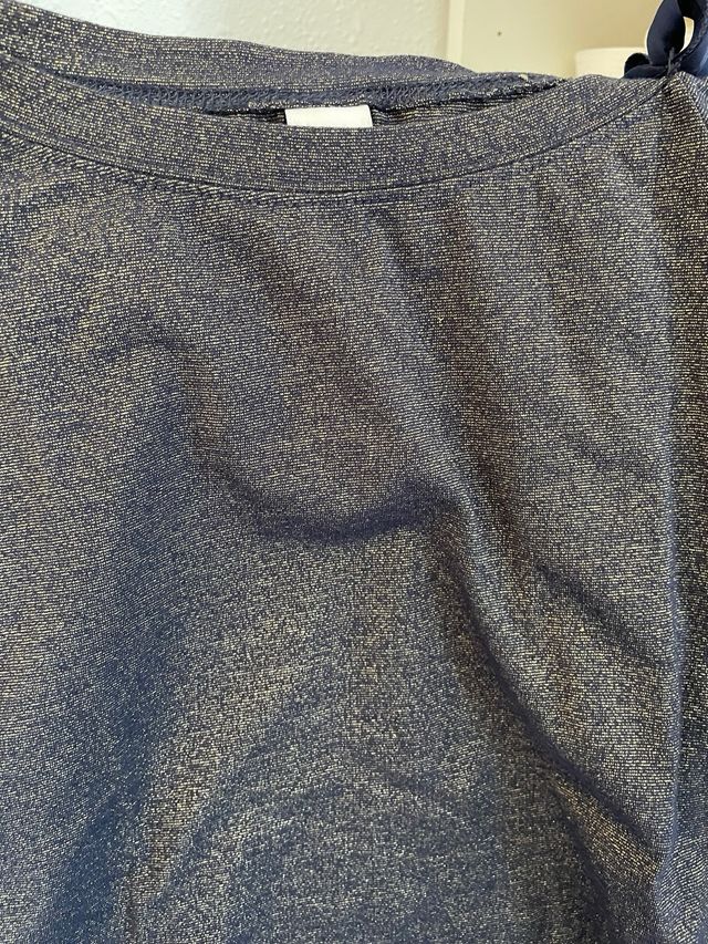 Camiseta fiesta seda azul y oro