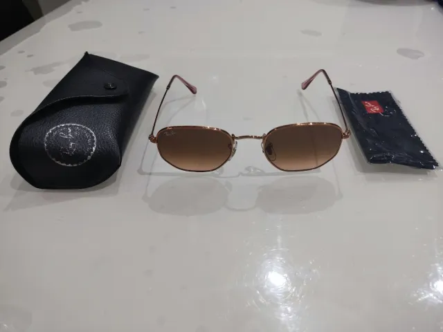 Gafas de sol Ray-Ban Hexagonal Dorado Marrón