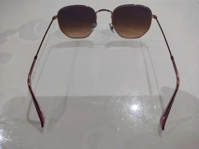 Gafas de sol Ray-Ban Hexagonal Dorado Marrón