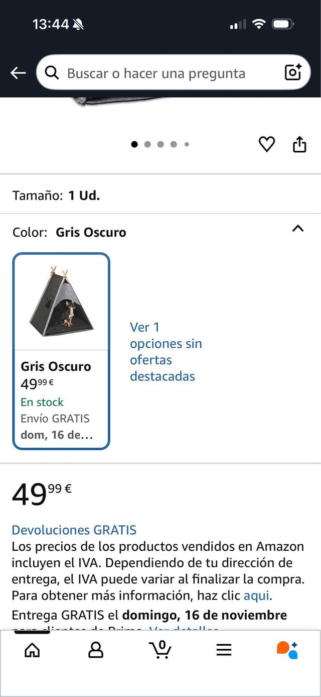 Tenda per animali domestici grigia