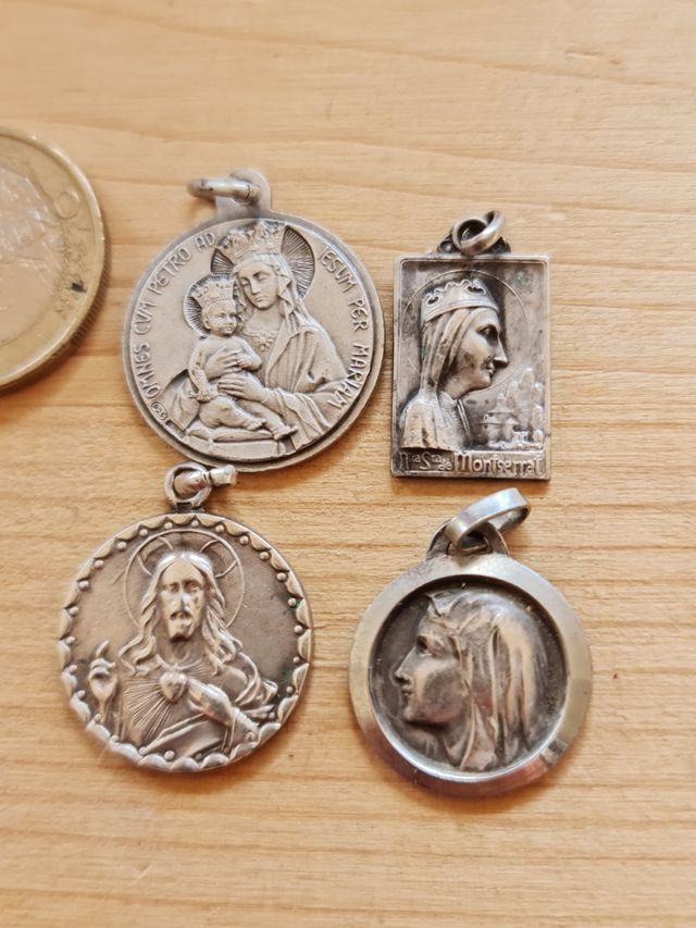 Lote 4 medallas antiguas plata