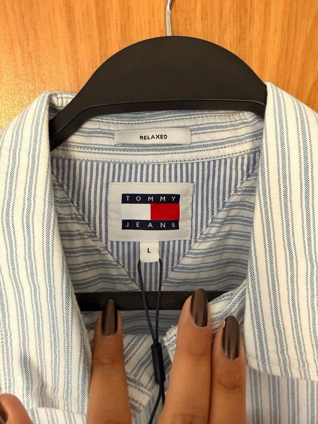 Camisa Tommy Hilfiger Rayas Azul y Blanca