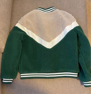 Chaqueta Bomber Borrego Beige y Verde Talla M