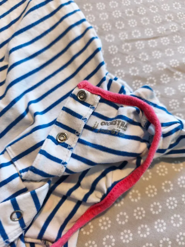 Conjunto bebé rayas azul y blanco