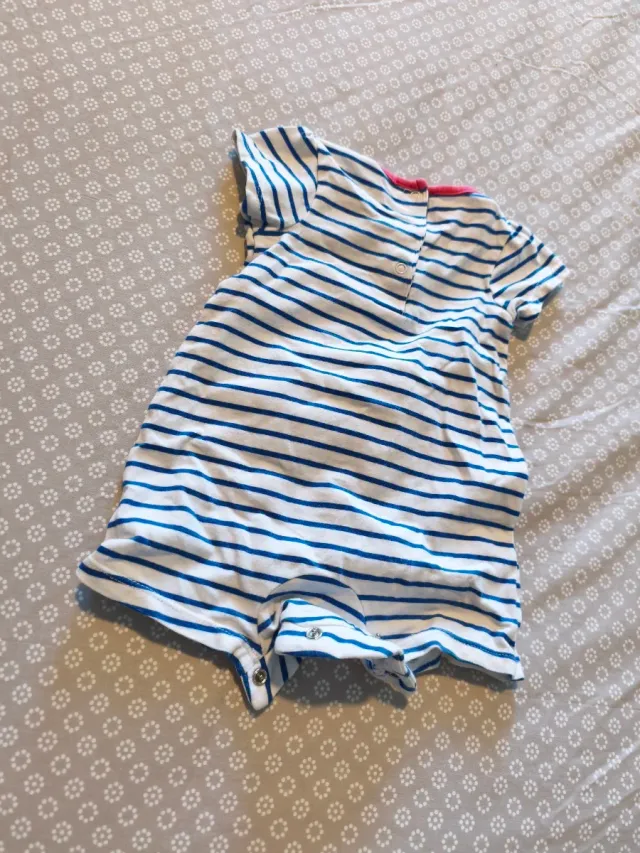 Conjunto bebé rayas azul y blanco