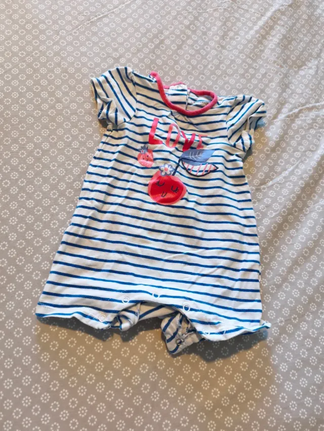 Conjunto bebé rayas azul y blanco