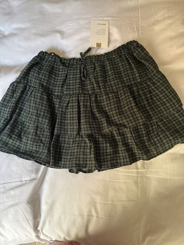 Falda Brownie cuadros verde y negro Talla XS