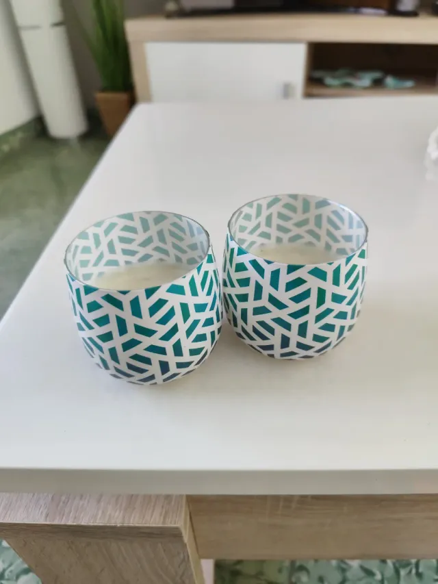 Juego de 2 velas decorativas de cristal