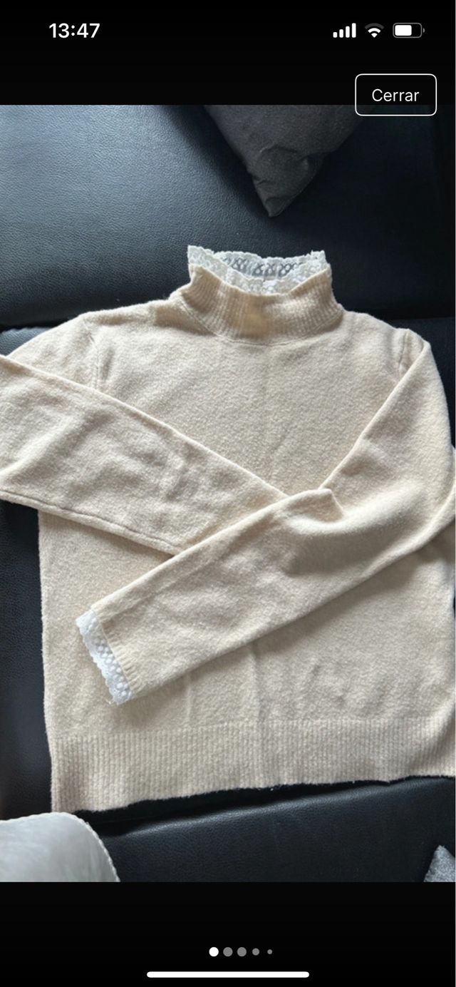 Jersey Zara cuello alto beige