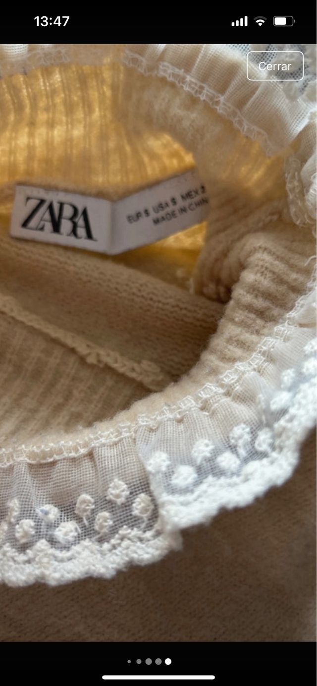 Jersey Zara cuello alto beige