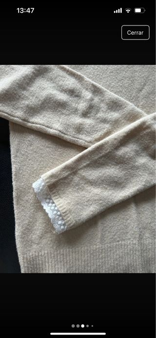 Jersey Zara cuello alto beige