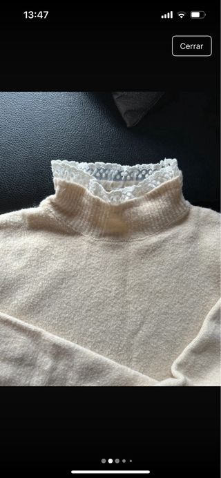Jersey Zara cuello alto beige