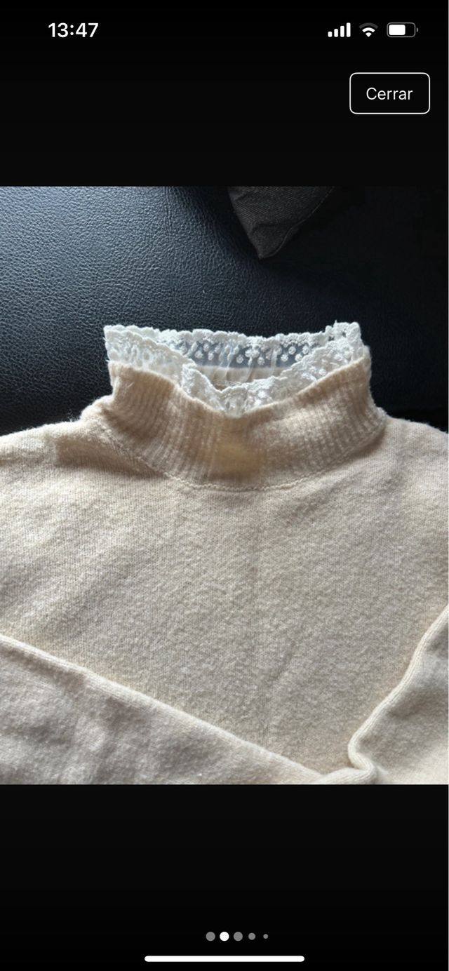 Jersey Zara cuello alto beige