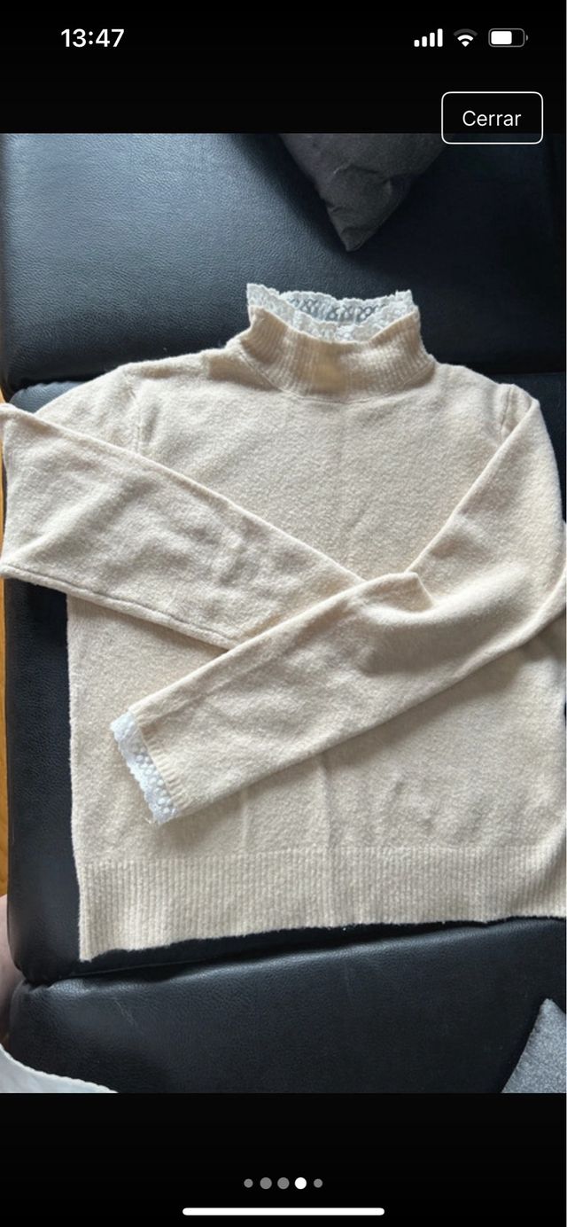 Jersey Zara cuello alto beige