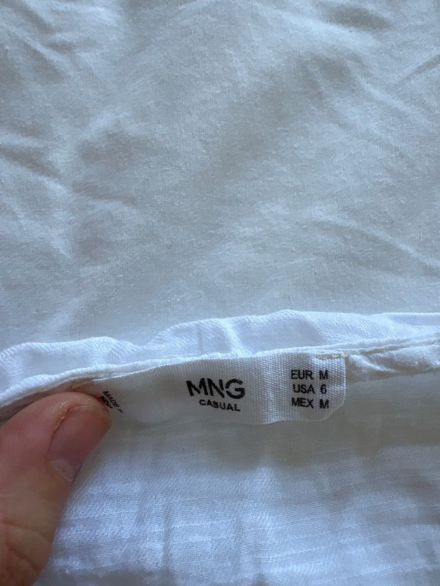 Camiseta Mango Lino Blanca Talla M