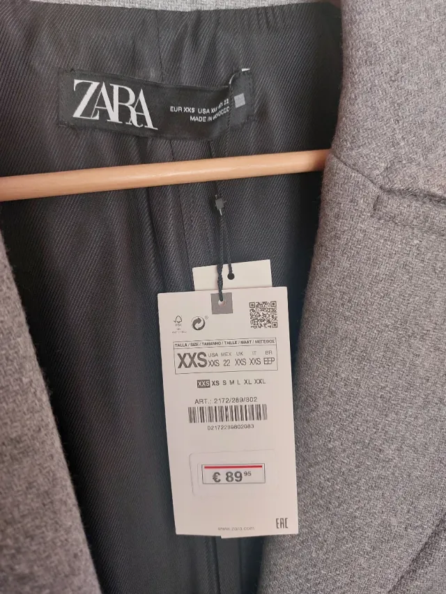Abrigo largo gris Zara oversize ( talla como una M