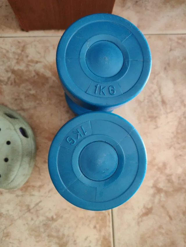 Mancuernas 1kg Plástico Azul (Par)