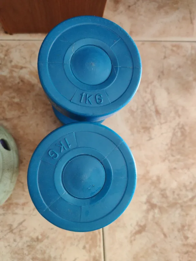Mancuernas 1kg Plástico Azul (Par)