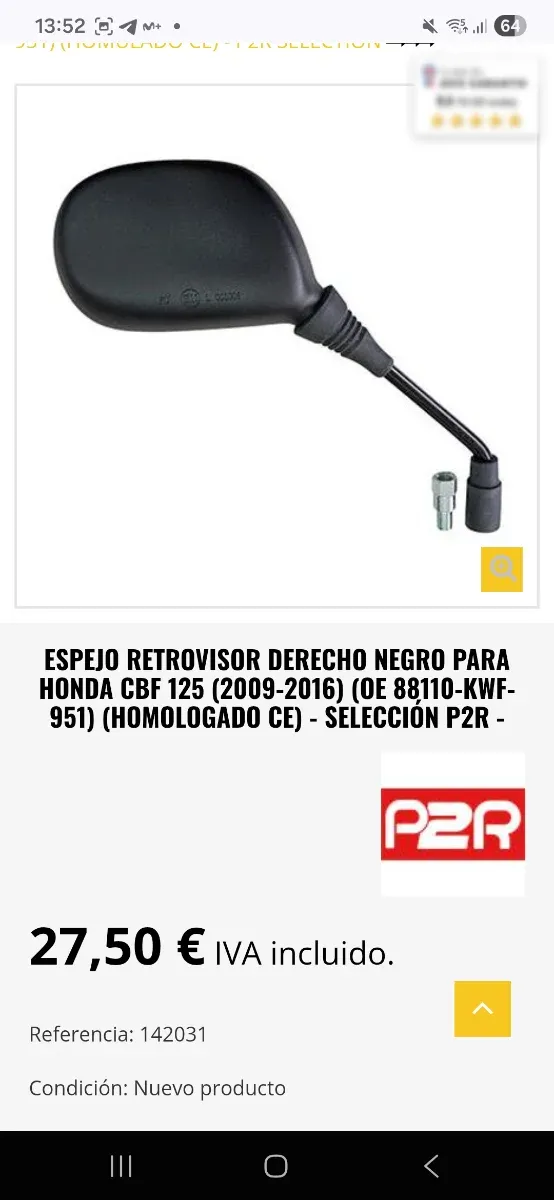 Specchio Retrovisore Destro Honda CBF 125