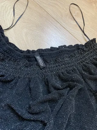 Top fiesta plateado brillo M/L