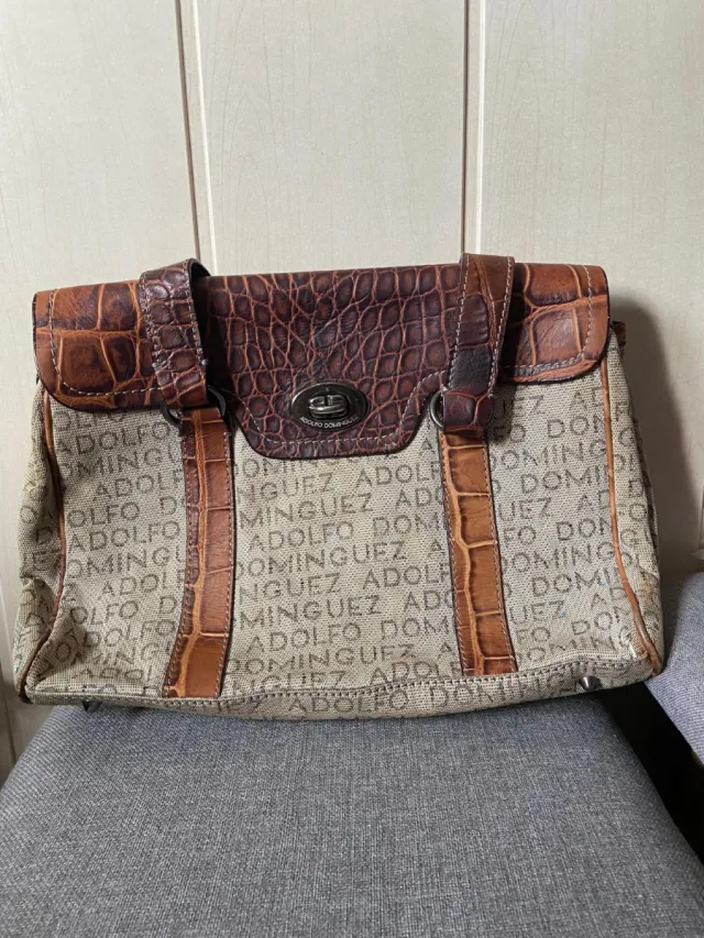 Bolso Adolfo Domínguez Beige y Marrón