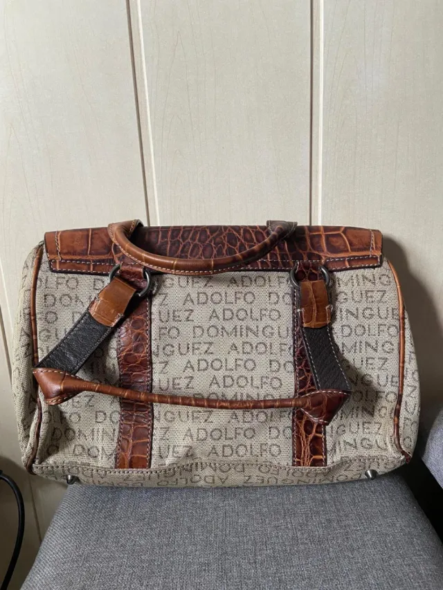 Bolso Adolfo Domínguez Beige y Marrón