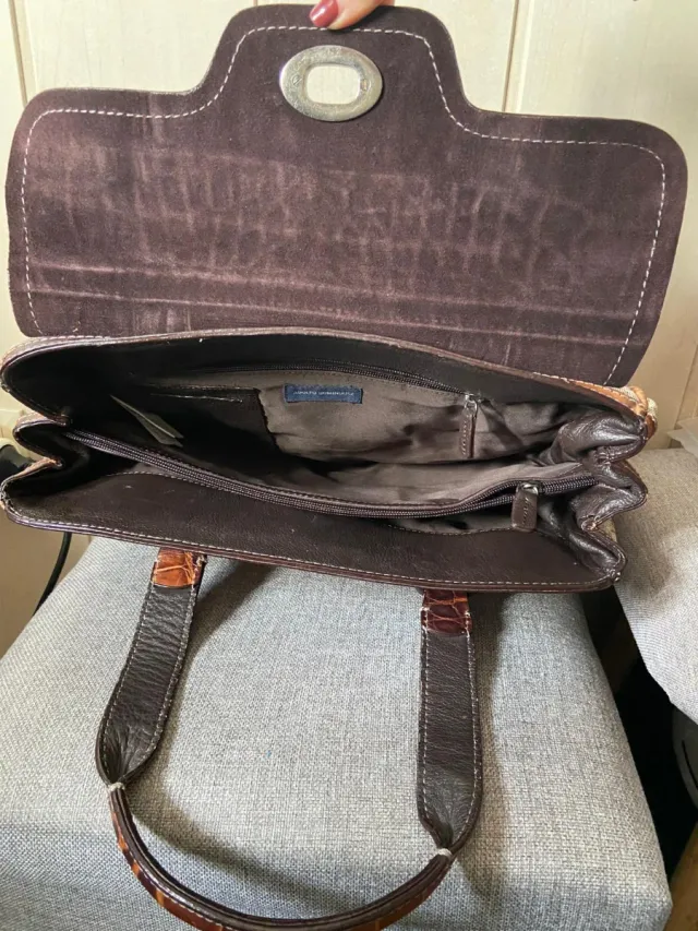 Bolso Adolfo Domínguez Beige y Marrón