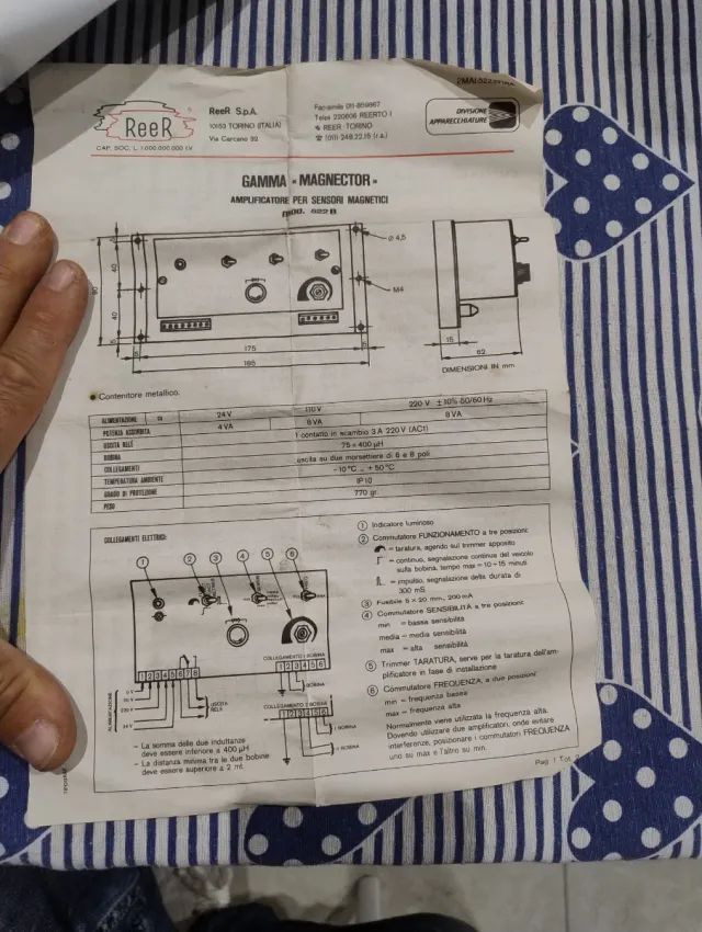MAGNECTOR 522 B Amplificatore Sensori