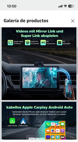 Pantalla CarPlay 7 Táctil Coche GPS •PRECINTADA•