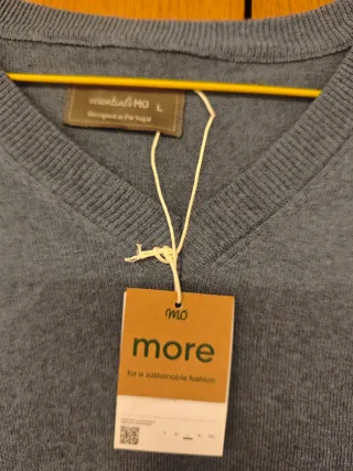 Jersey pico azul grisáceo hombre Talla L