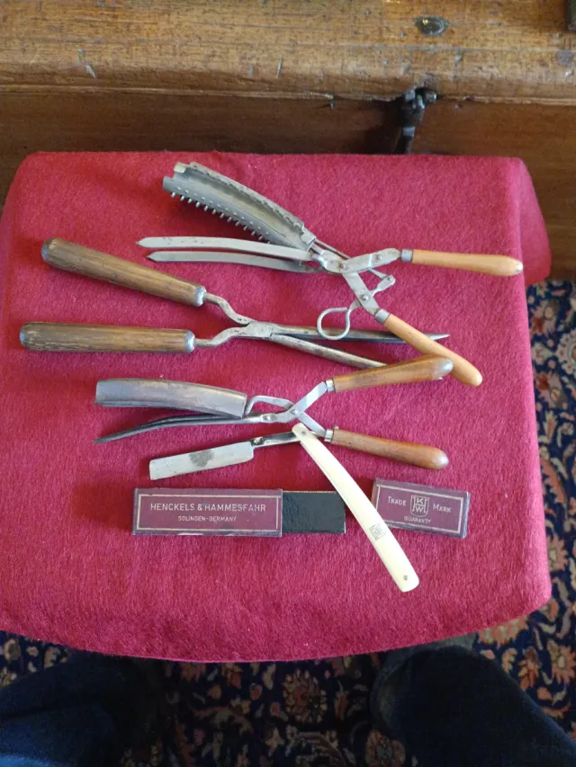 Tenazas pelo y navaja afeitar vintage
