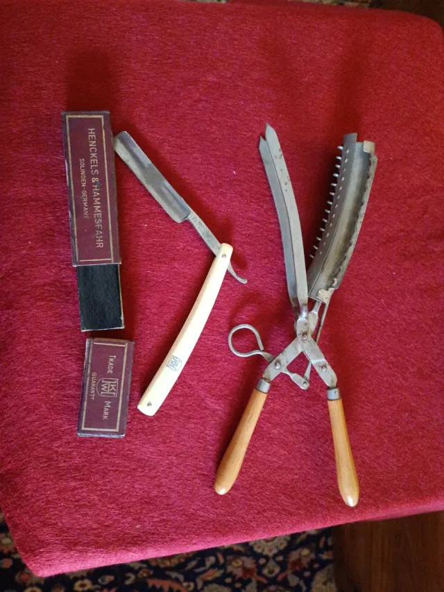 Tenazas pelo y navaja afeitar vintage