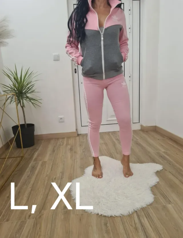 Conjunto Mujer Gris y Rosa