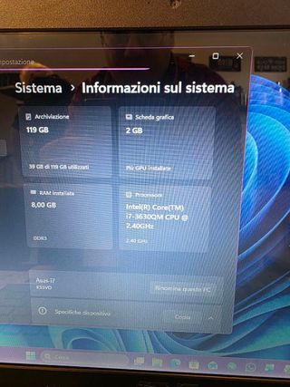 Computer portatile gamin Asus Intel i7 8Gb ram SSD
