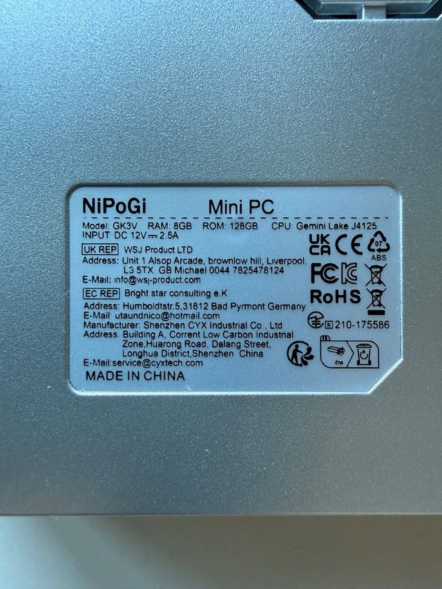 Mini PC Nipogi Intel Windows 11 Nuevo