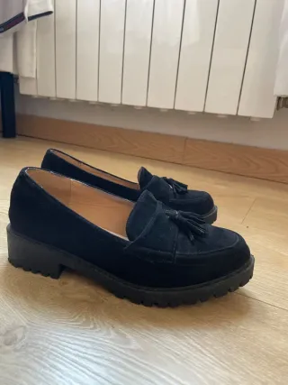 Mocasines negros terciopelo talla 37