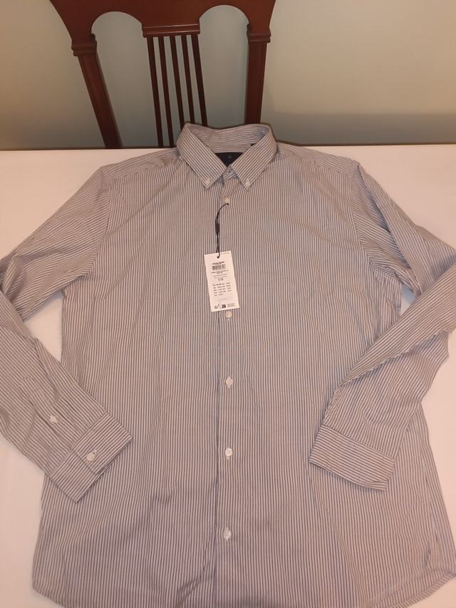 Camicia Jack & Jones a righe grigio/bianco taglia XXL