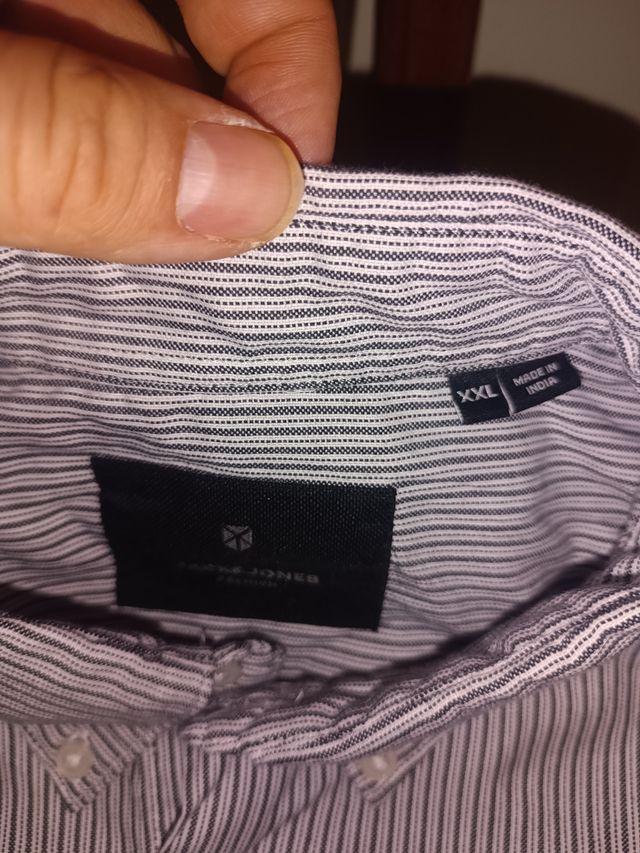 Camicia Jack & Jones a righe grigio/bianco taglia XXL