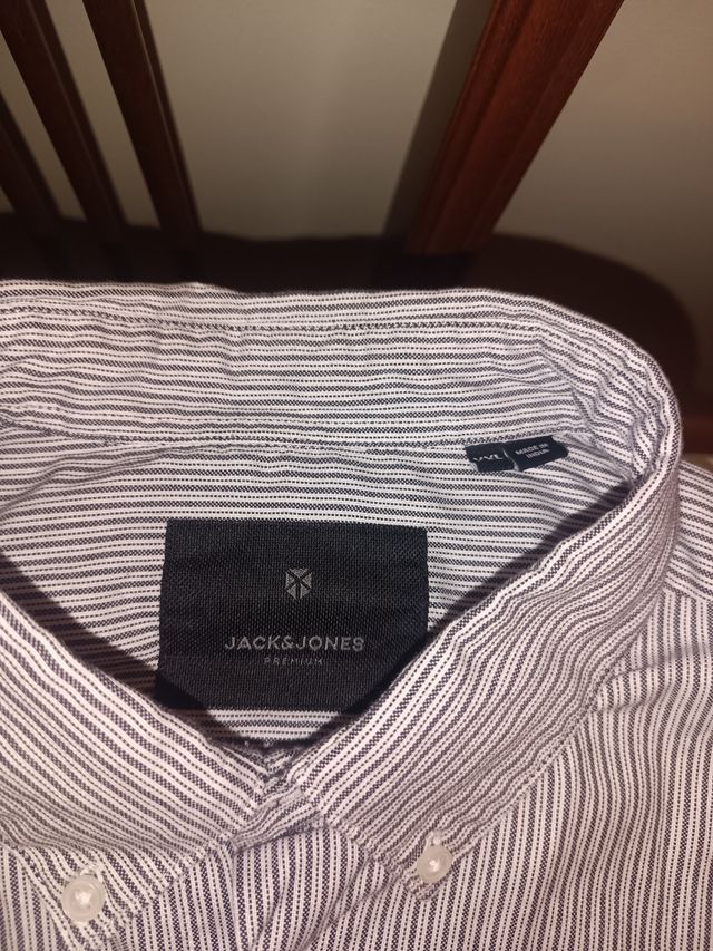 Camicia Jack & Jones a righe grigio/bianco taglia XXL
