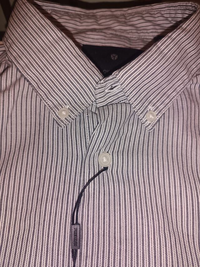 Camicia Jack & Jones a righe grigio/bianco taglia XXL