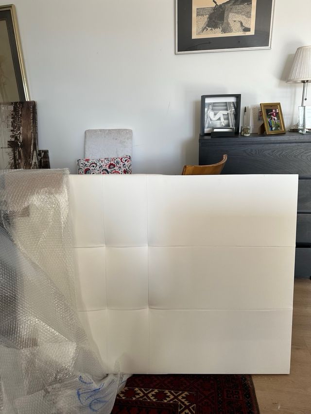 Cabecero para cama de 90cm Piel Sintética Blanca