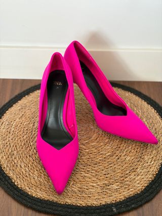 Zapatos tacón Zara fucsia T39