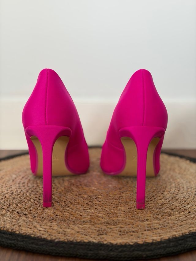 Zapatos tacón Zara fucsia T39